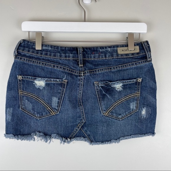 AMISU destroyed denim mini skirt size small - Picture 2 of 5